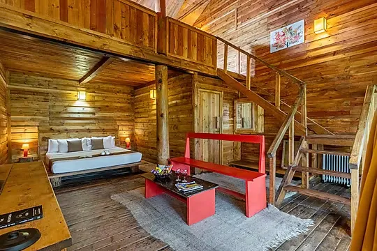hotel with gym in nagali, solan - alaya stays woodcrest chalet  duplex cottage with a loft shimla