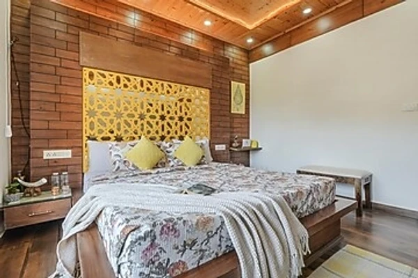 family hotel with pool in dharampur, solan - elivaas aaram bagh 4 bhk escape amid pine forest & valley view