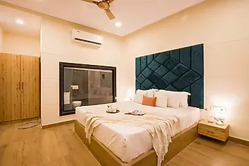 hotel with party hall in badgaon, udaipur - alaya stays roohmon's 5 bhk with private pool, garden & bar