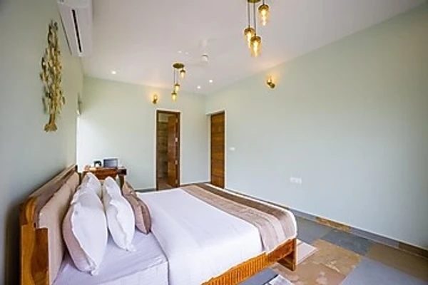 hotel with bar in madar, udaipur - elivaas festiva mansion 3 bhk villa with pvt pool & garden