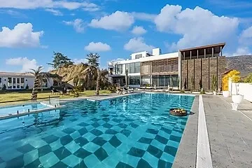 hotel with meeting room in debari, udaipur - elivaas prive 5 bhk kvanya mansion with pvt pool & home theater udaipur