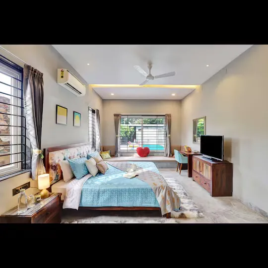 ghasiyar, udaipur hotel booking - elivaas radhyam luxe 2bhk villa with pvt pool