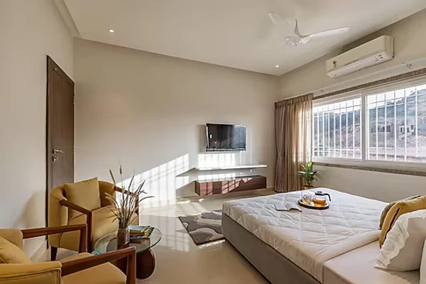hotel with gym in kaladwas, udaipur - elivaas shourya zenna luxe 3 bhk with private pool udaipur