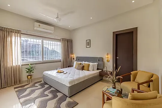 hotel with swimming pool in kaladwas, udaipur - elivaas shourya zenna luxe 3 bhk with private pool udaipur