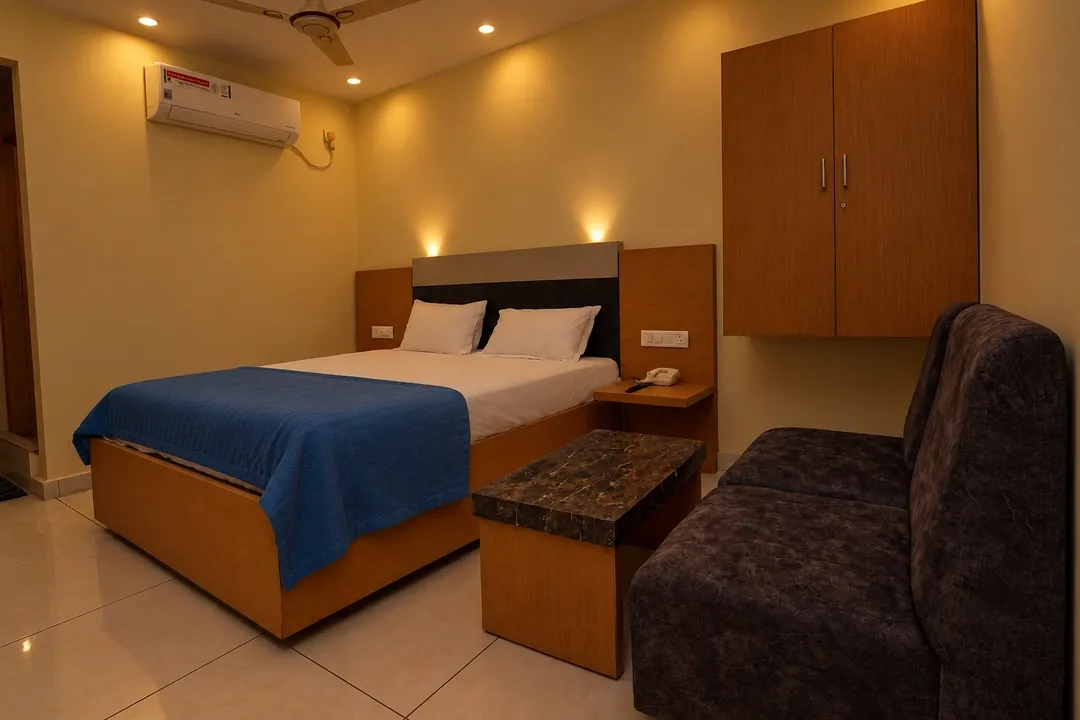family hotel with pool in labbipet, vijayawada - sri subhamastu grand